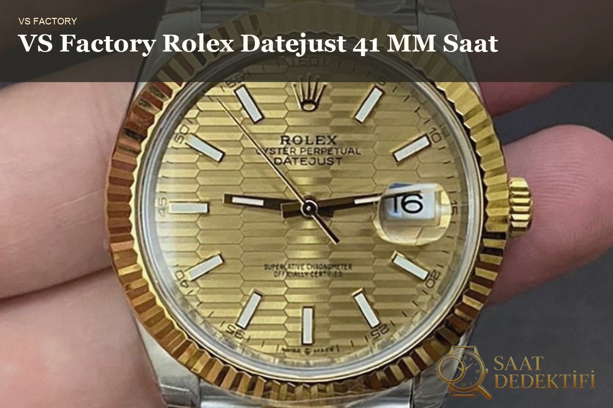 VS Factory Rolex Datejust 41mm Smooth Düz Bezel Tasarımı - ön görünüm