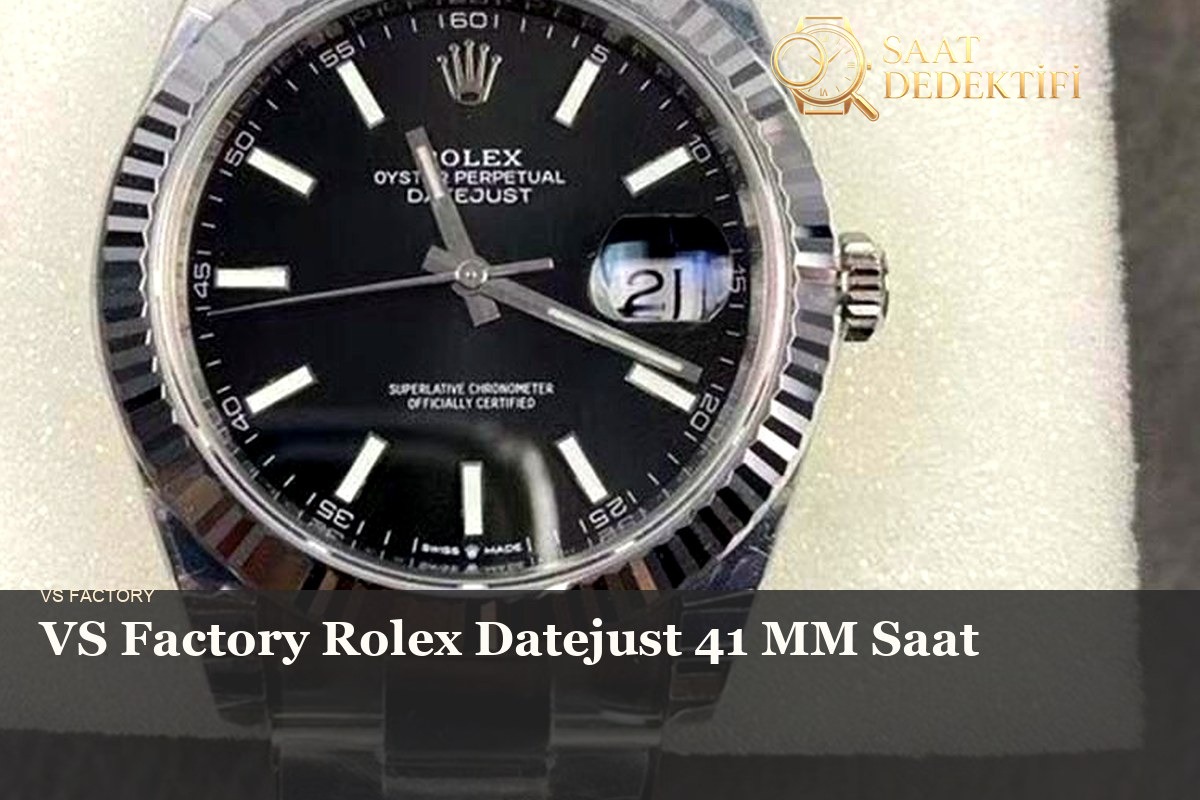 VS Factory Rolex Datejust 41mm Yeşil Kadran Fluted Bezel Kombinasyonu İncelemesi - ön görünüm