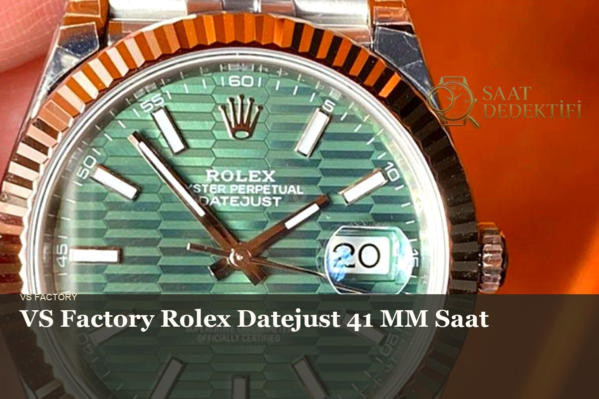 VS Factory Rolex Datejust 41mm Sarı Altın Fluted Bezel Two Tone İncelemesi - ön görünüm