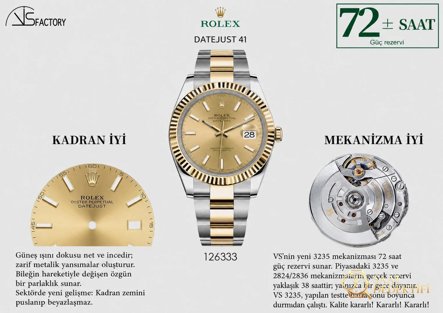VS Factory Rolex Datejust ile AR Factory V3 Datejust hangi versiyon daha iyi yapılmış? - Kadran Detayı ve Bezel İşçiliği