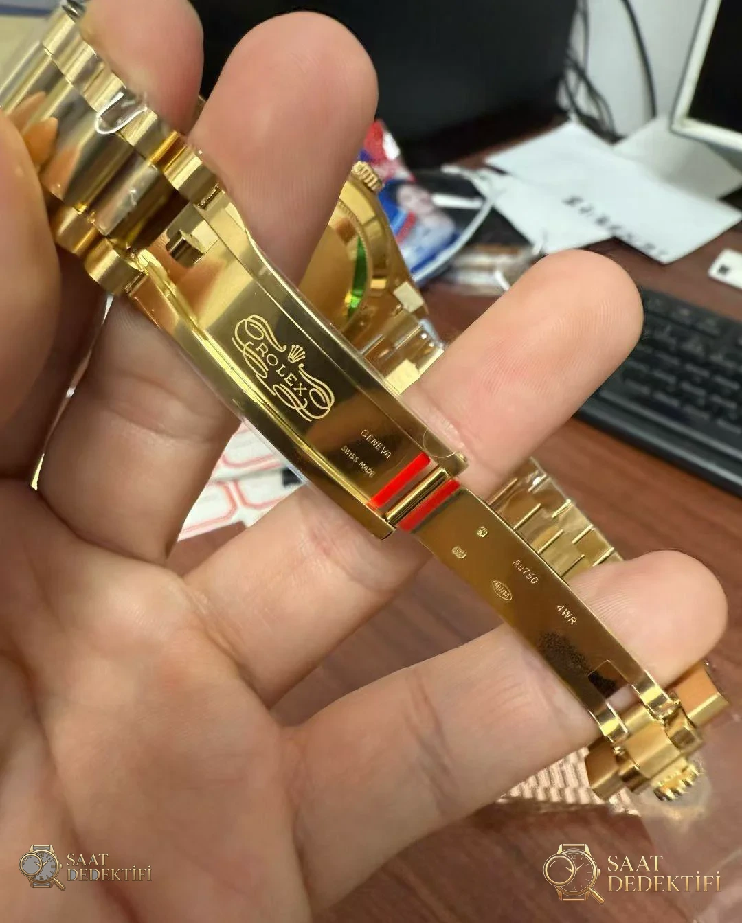 VS Factory Rolex Day-Date 40 Sarı Altın Siyah Baget Taşlı Kadran 182g DDV2 İncelemesi - Makro Laboratuvar ve Detay İncelemesi