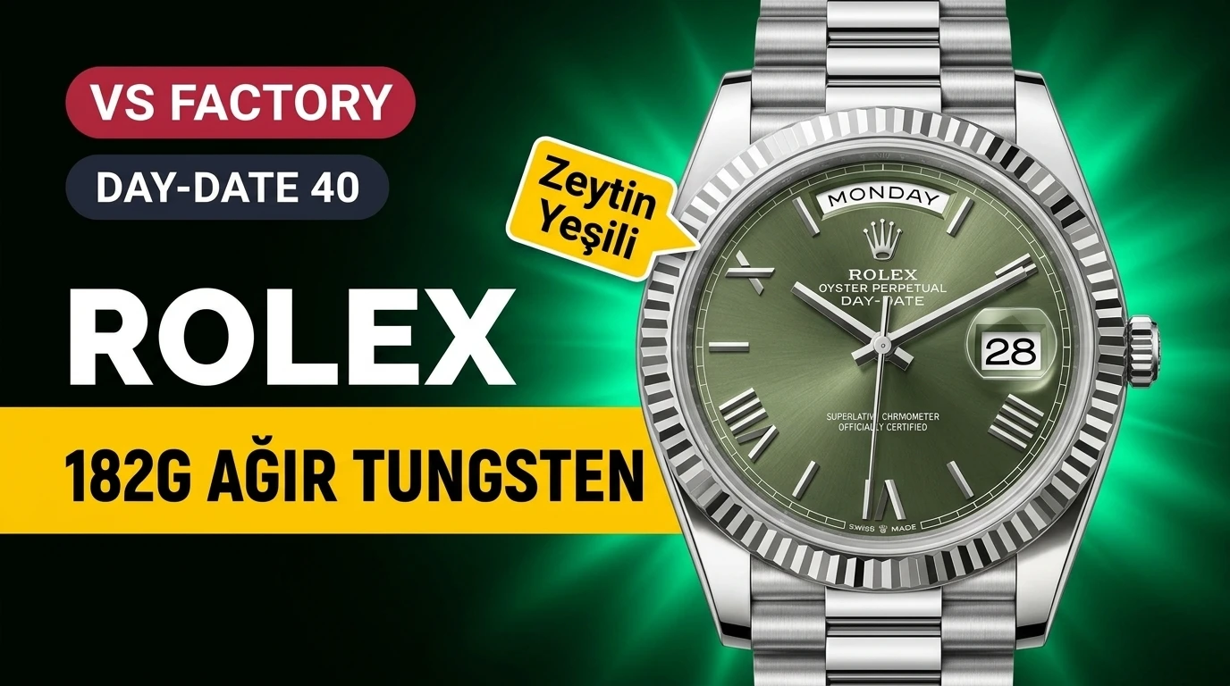 VS Factory Rolex Day-Date 40 Tungsten 182g Testbericht: Integriertes Dandong 3255 & 12,1 mm Gehäuse