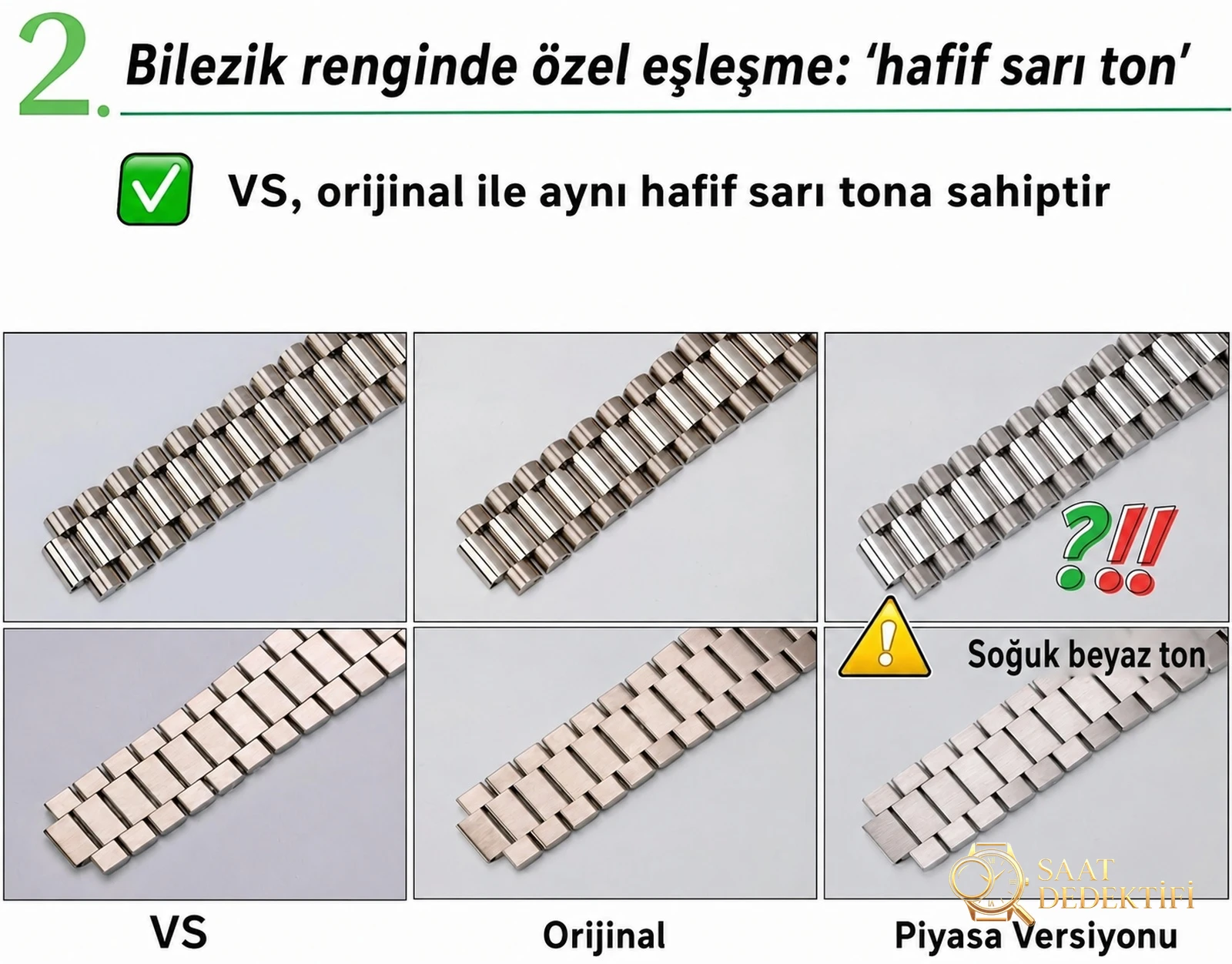 VS Factory Rolex Day-Date DD çift takvim, 182g ağırlıklı, siyah karamel ve dumanlı yeşil, 3255 mekanizmanın işçiliği nasıl? - Yan Profil ve Kordon Bağlantısı