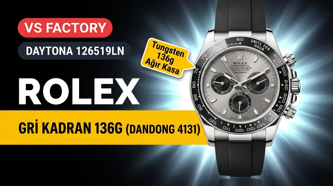 VS Factory Rolex Daytona 126519 Gri Kadran vs Standart Kalite Karşılaştırması