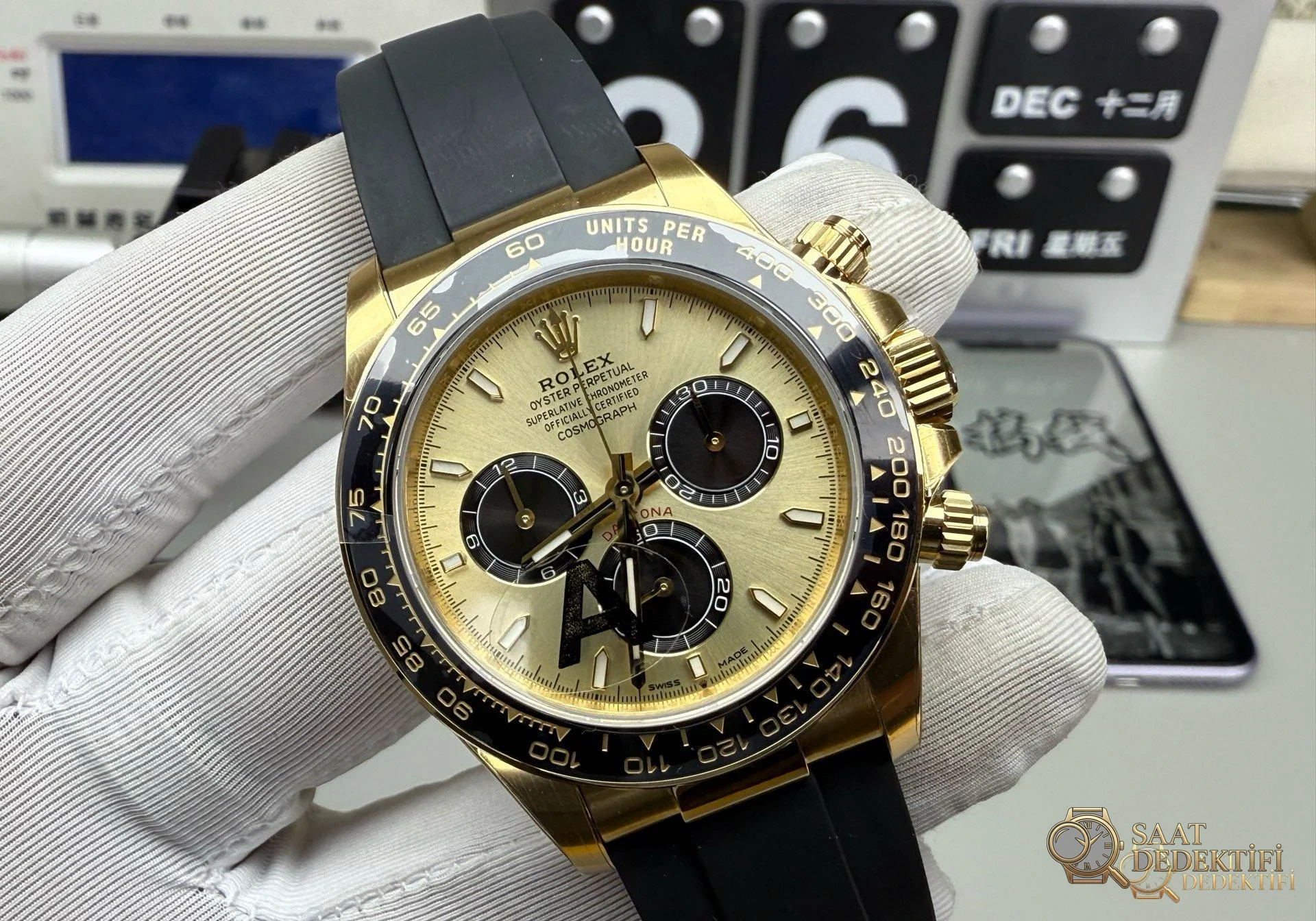 VS Factory Rolex Daytona Shawn Yue 116518LN Sarı Altın İncelemesi - Makro Laboratuvar ve Detay İncelemesi