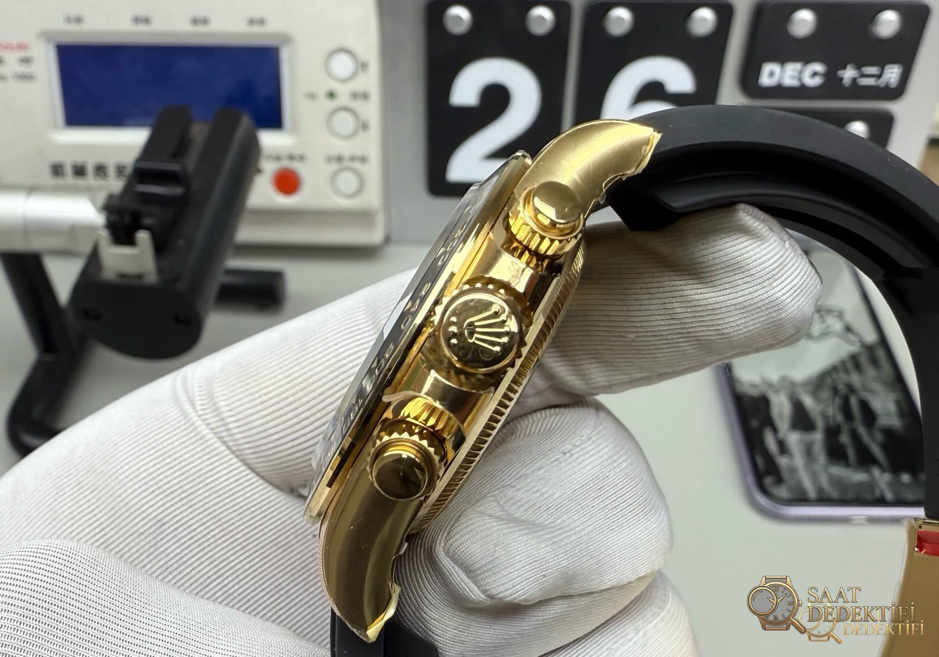 VS Factory Rolex Daytona Shawn Yue 116518LN Sarı Altın İncelemesi - Makro Laboratuvar ve Detay İncelemesi