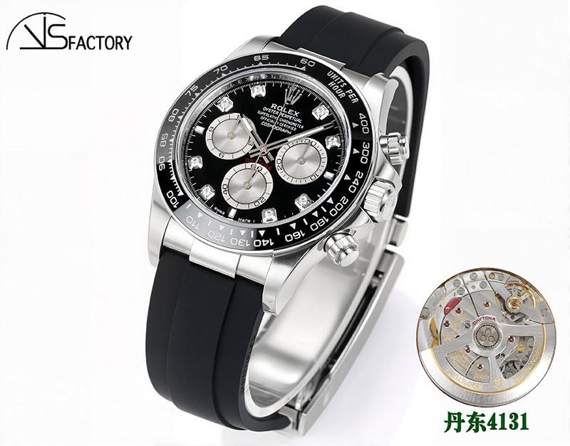 VS Factory Rolex Daytona siyah kadran elmas işaretli replika saat - 4131 mekanizma — 3. fotoğraf