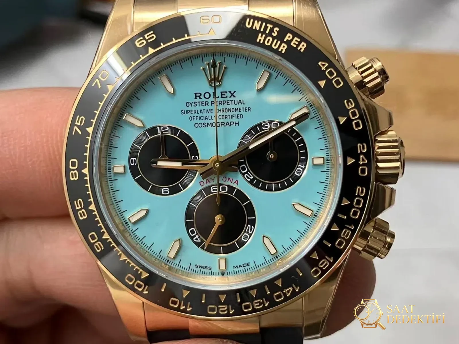 VS Factory Rolex Daytona Tiffany Mavisi, Dandong 4131 mekanizma, 137 g ağırlık: işçilik nasıl? - Kasa Profili ve Kurma Kolu İncelemesi
