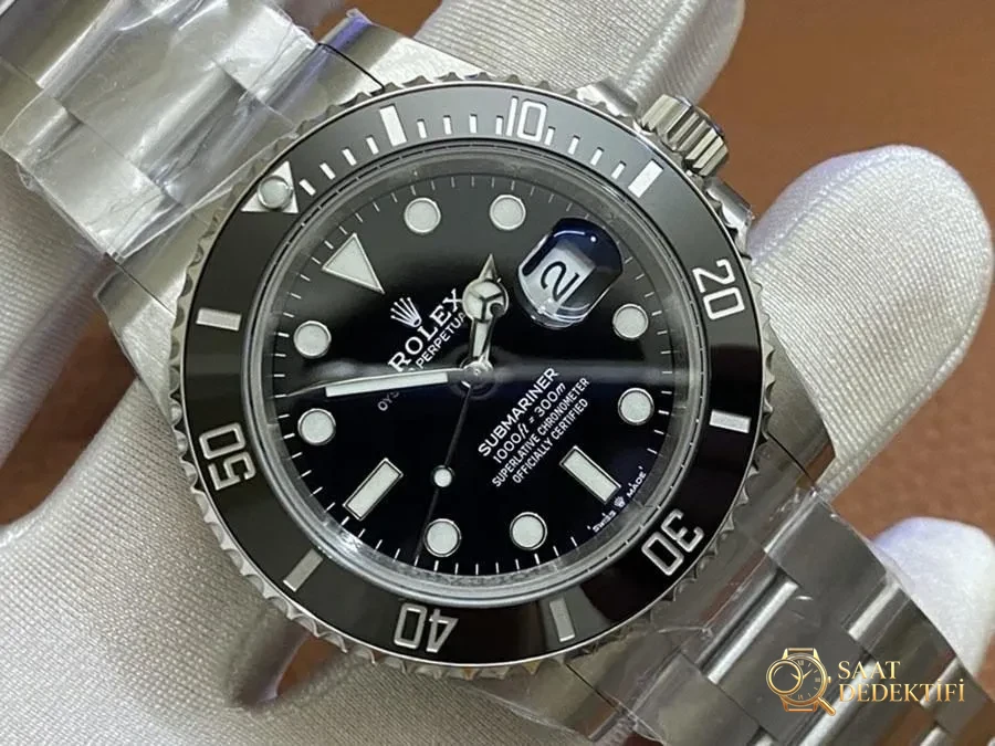 VS Factory Rolex Deniz Hayaleti 3235 replika kol saati - VS saat - Kadran Detayı ve Bezel İşçiliği