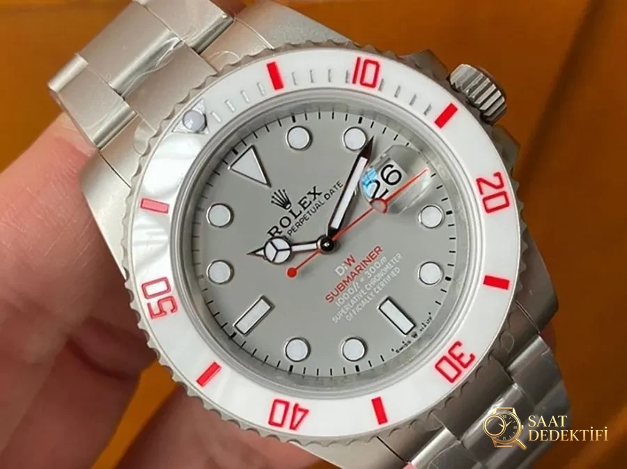 VS Factory Rolex DIW Submariner Replica-Armbanduhr mit weißer Keramiklünette und grauem Zifferblatt – VS-Uhr – Gehäuseprofil und Kronenbewertung