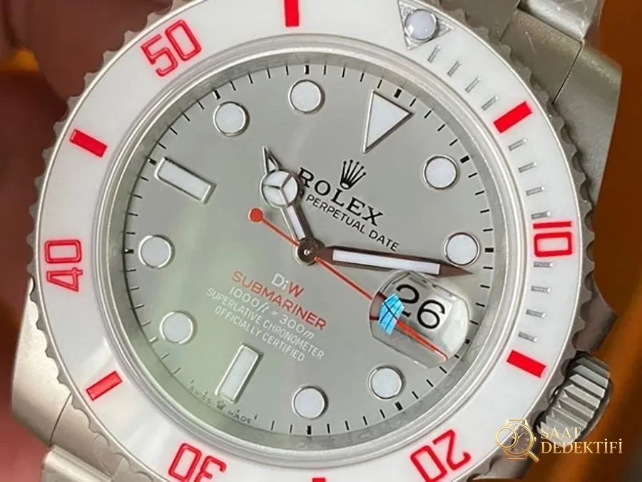 VS Factory Rolex DIW Submariner Replica-Armbanduhr mit weißer Keramiklünette und grauem Zifferblatt – VS-Uhr – Rückseite und Mechanismusdetails