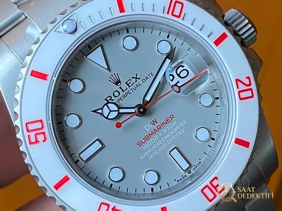 VS Factory Rolex DIW Submariner Replica-Armbanduhr mit weißer Keramiklünette und grauem Zifferblatt – VS-Uhr – Armband, Schnalle und Clip-Mechanismus