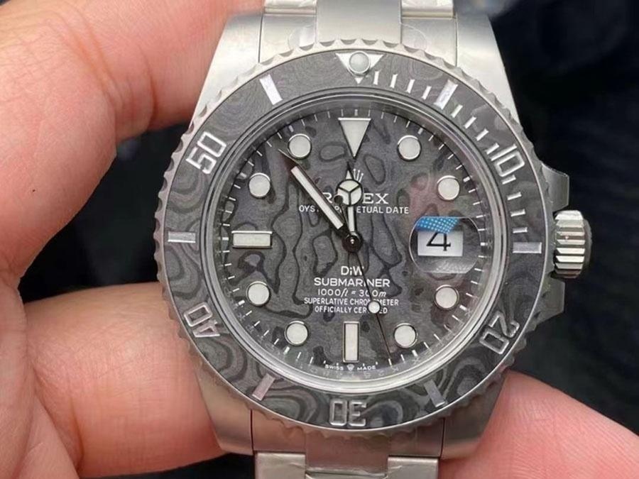 VS Factory Rolex DIW Karbon Fiber Kadranlı 3135 Replika Kol Saati - VS Saat — 1. fotoğraf