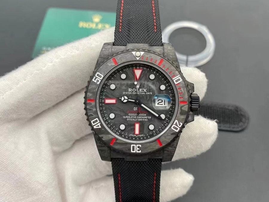 VS Factory Rolex DIW Karbon Fiber Kırmızı Model Replika Kol Saati - VS Saat — 1. fotoğraf