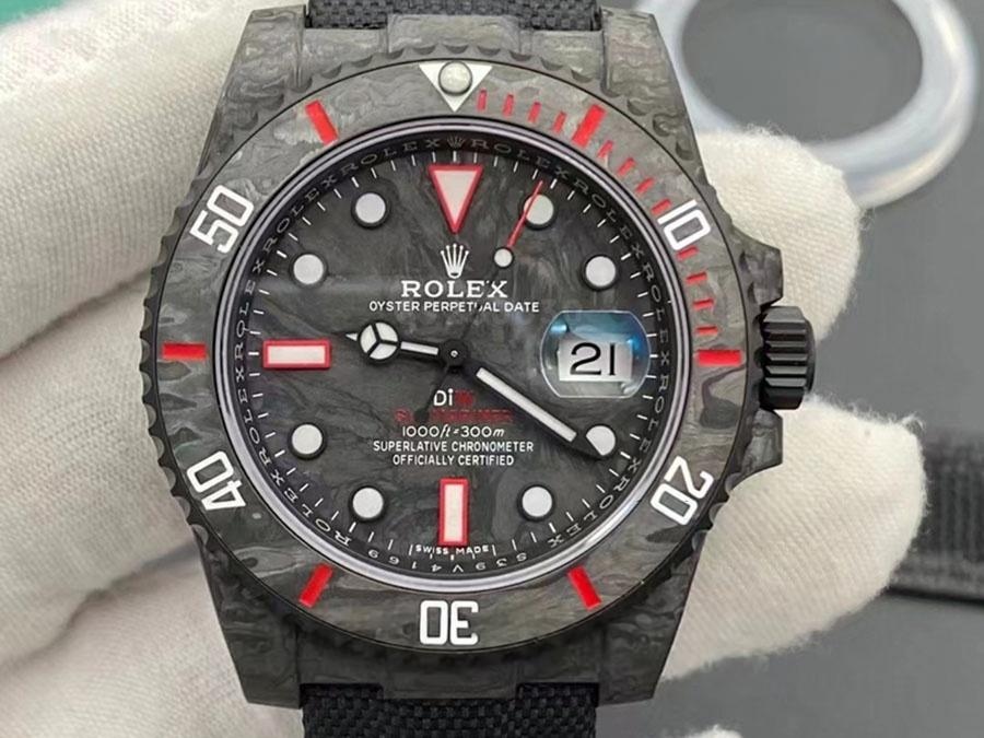 VS Factory Rolex DIW Karbon Fiber Kırmızı Model Replika Kol Saati - VS Saat — 2. fotoğraf