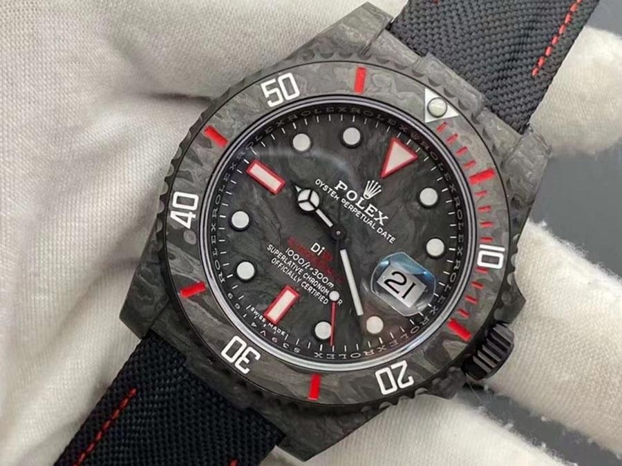 VS Factory Rolex DIW Karbon Fiber Kırmızı Model Replika Kol Saati - VS Saat — 3. fotoğraf