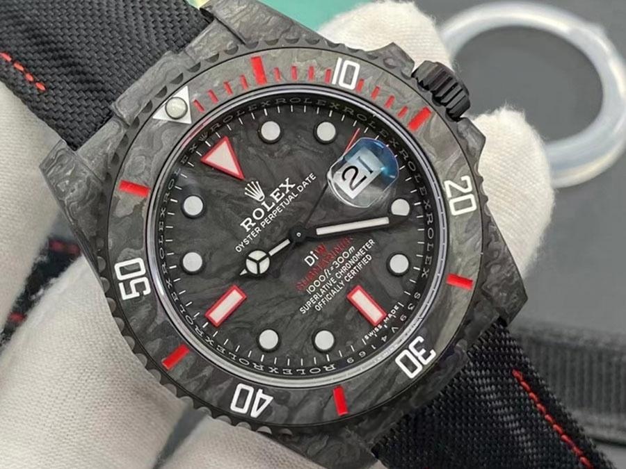 VS Factory Rolex DIW Karbon Fiber Kırmızı Model Replika Kol Saati - VS Saat — 4. fotoğraf