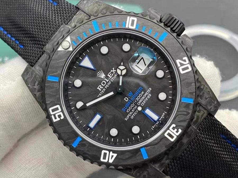 VS Factory Rolex DIW Karbon Fiber Mavi Model Replika Kol Saati - VS Saat — 3. fotoğraf