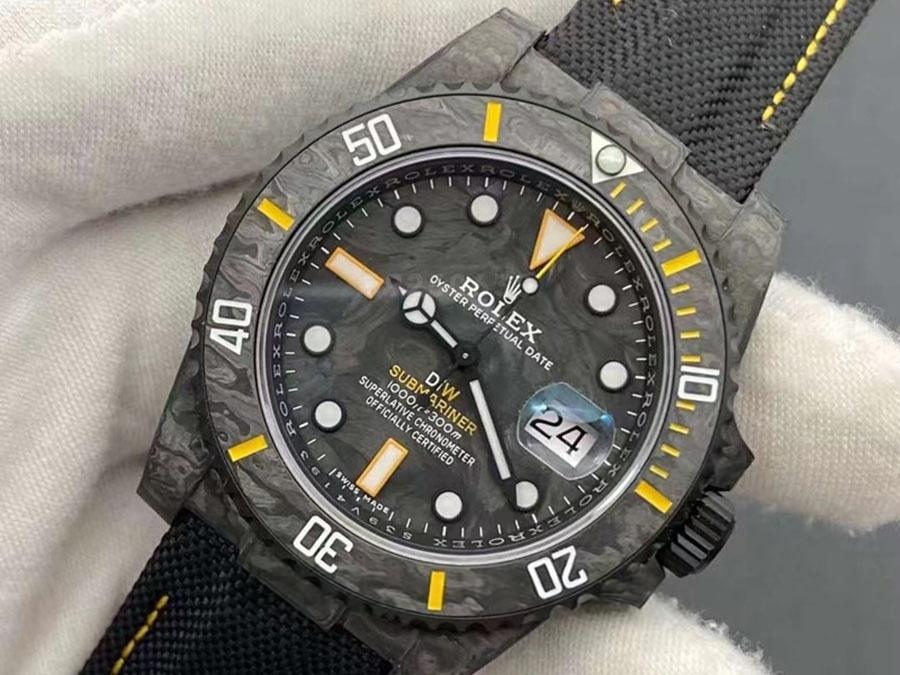 VS Factory Rolex DIW Karbon Fiber Sarı Model Replika Kol Saati - VS Saat — 3. fotoğraf