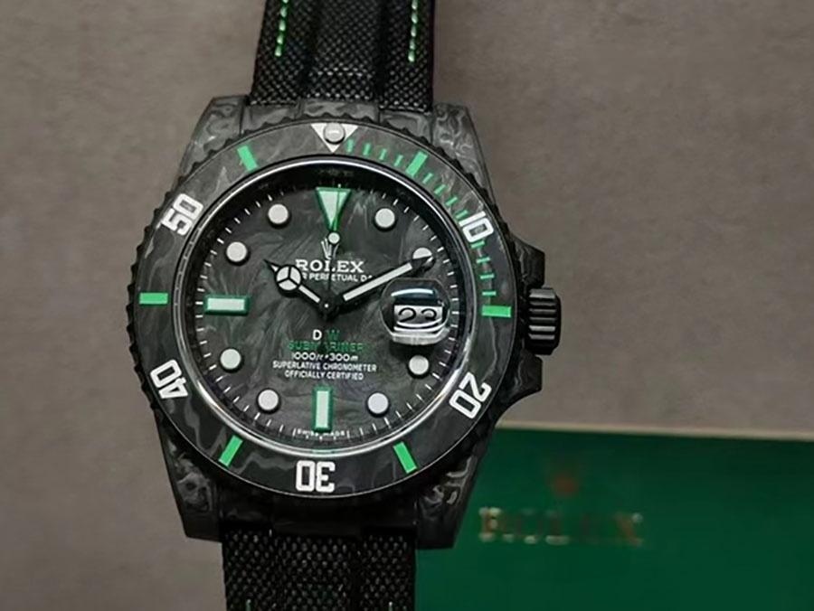 VS Factory Rolex DIW Karbon Fiber Yeşil Replika Kol Saati - VS Saat — 1. fotoğraf