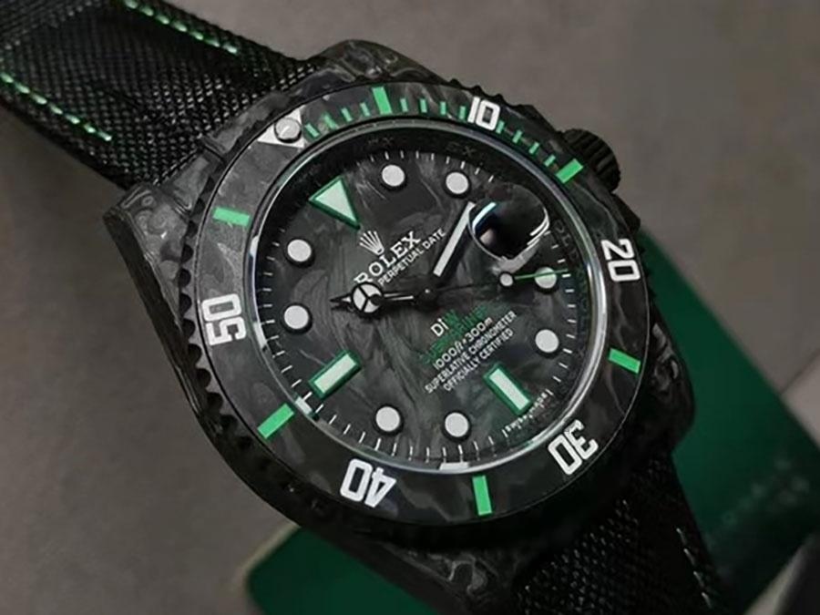 VS Factory Rolex DIW Karbon Fiber Yeşil Replika Kol Saati - VS Saat — 3. fotoğraf