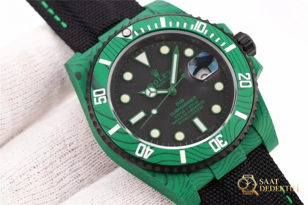 VS Factory Rolex DIW karbon fiber Yeşil Şeytan su geçirmez modelinin işçiliği nasıl? - Kadran Detayı ve Bezel İşçiliği