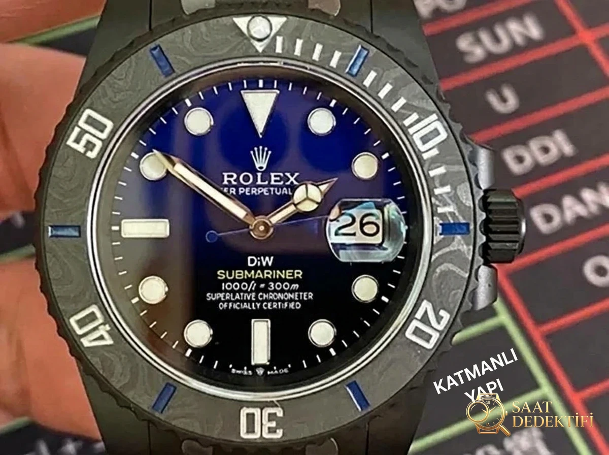 VS Factory Rolex DIW Mavi Gradyan 3135 Replika Kol Saati - VS Saat - Arka Kapak ve Mekanizma Detayı