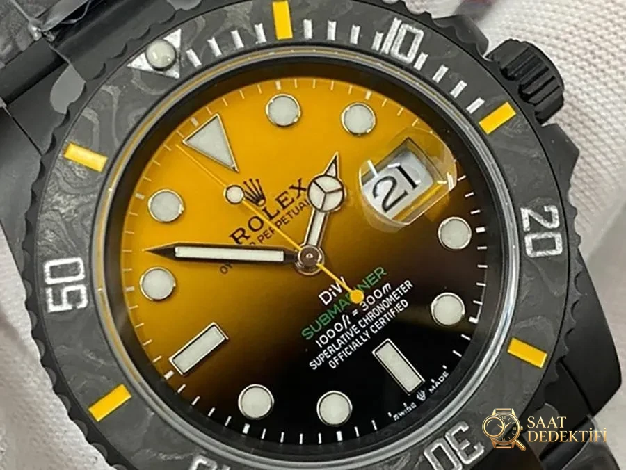 VS Factory Rolex DIW sarı degrade 3135 replika kol saati - VS saat - Arka Kapak ve Mekanizma Detayı