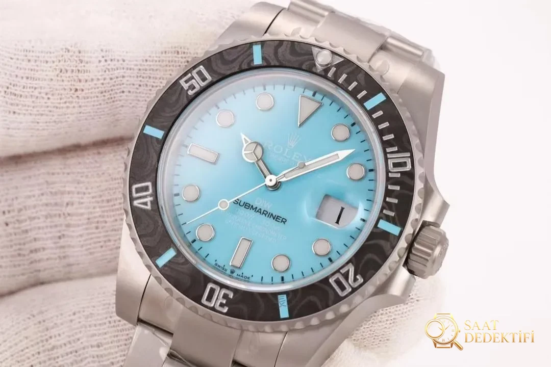 VS Factory Rolex DIW Submariner Tiffany Mavisi özel karbonfiber bezelin işçiliği nasıl? - Kadran Detayı ve Bezel İşçiliği
