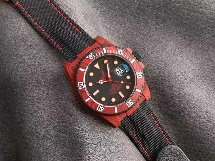 VS Factory Rolex DIW tam kırmızı karbon fiber replika kol saati - VS saat — 3. fotoğraf