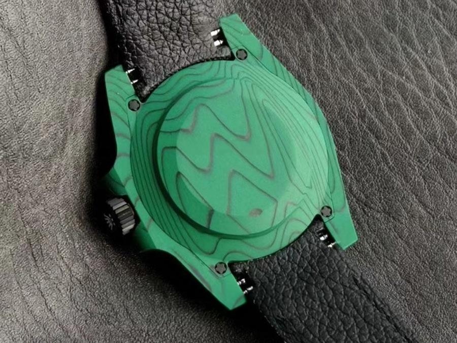 VS Factory Rolex DIW tam yeşil karbon fiber replika kol saati - VS saat — 7. fotoğraf