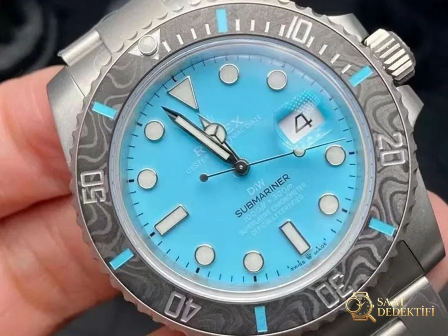 VS Factory Rolex DIW Tiffany Blue Su Geçirmez Replika Kol Saati - VS Saat - Kasa Profili ve Kurma Kolu İncelemesi