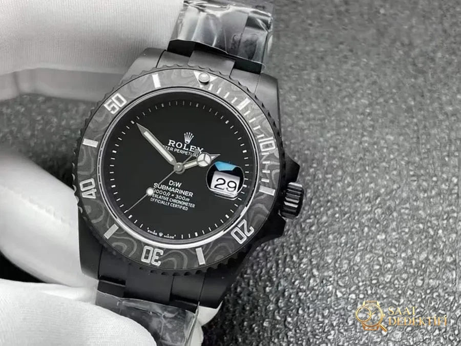 VS Factory Rolex DIW Tümü Siyah 3135 Replika Saat - VS Saat - Arka Kapak ve Mekanizma Detayı