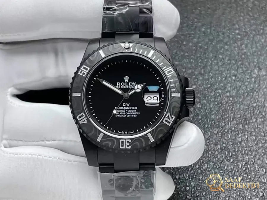 VS Factory Rolex DIW Tümü Siyah 3135 Replika Saat - VS Saat - Bilezik, Toka ve Klips Mekanizması