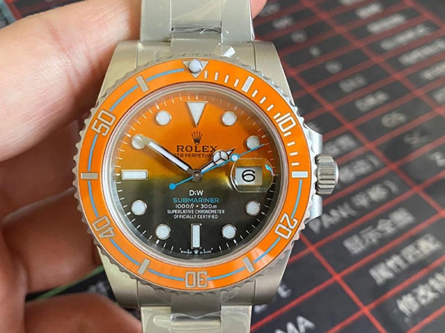 VS Factory Rolex DIW turuncu bezelli günbatımı replika saat - VS Watch — 1. fotoğraf
