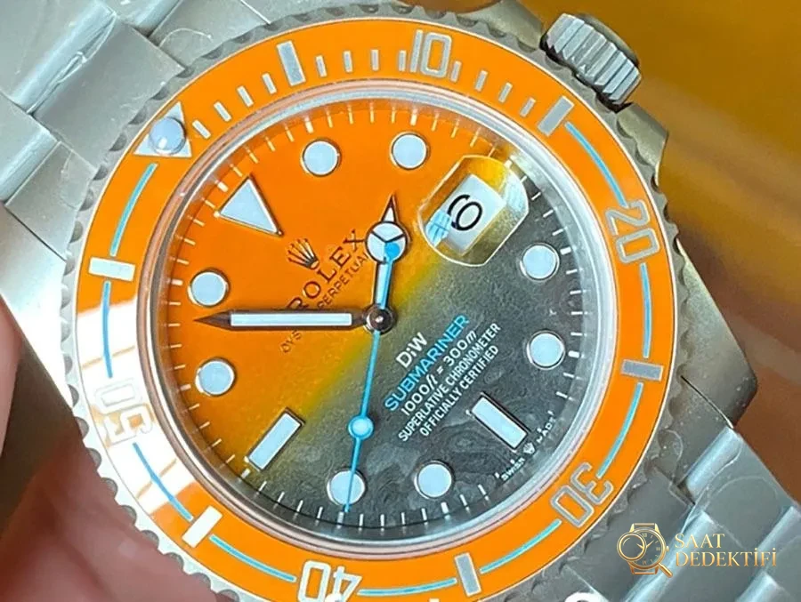 VS Factory Rolex DIW turuncu bezelli günbatımı replika saat - VS Watch - Bilezik, Toka ve Klips Mekanizması