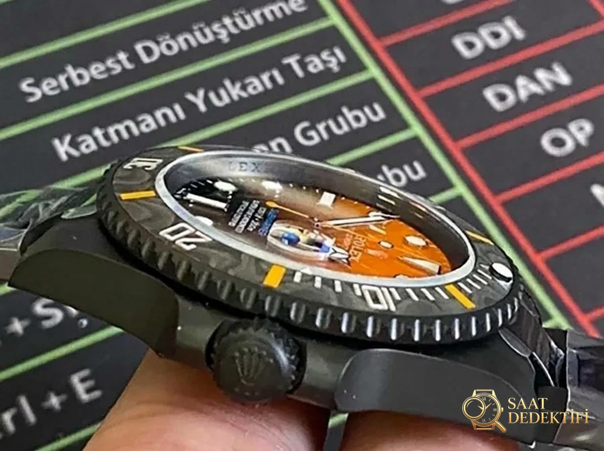 VS Factory Rolex DIW turuncu degrade 3135 replika kol saati - VS Saat - Klips Kilidi ve Lazer Damgalar