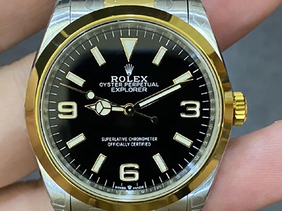 VS Factory Rolex Explorer 36 mm çelik-altın siyah kadran replika saat - VS Saat — 3. fotoğraf