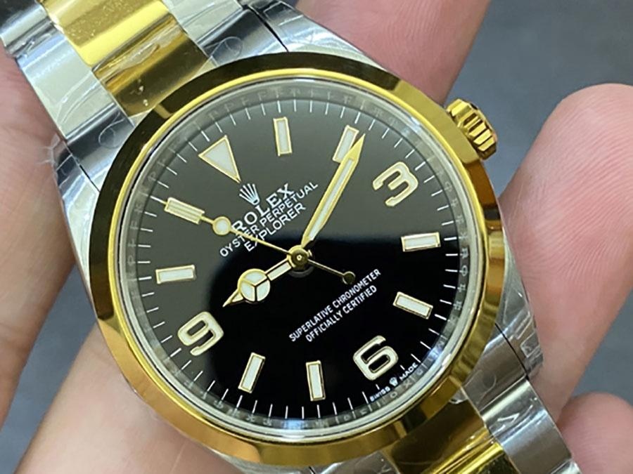 VS Factory Rolex Explorer 36 mm çelik-altın siyah kadran replika saat - VS Saat — 4. fotoğraf