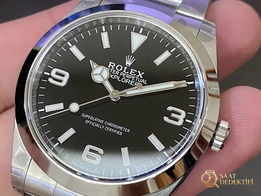 VS Factory Rolex Explorer 40 mm siyah replika saat - VS Saat - Kasa Profili ve Kurma Kolu İncelemesi