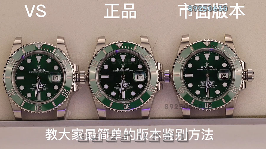 VS Factory Rolex gerçek-replika karşılaştırması: Siyah Submariner lume karşılaştırması ve ayırt etme yöntemleri — 1. fotoğraf
