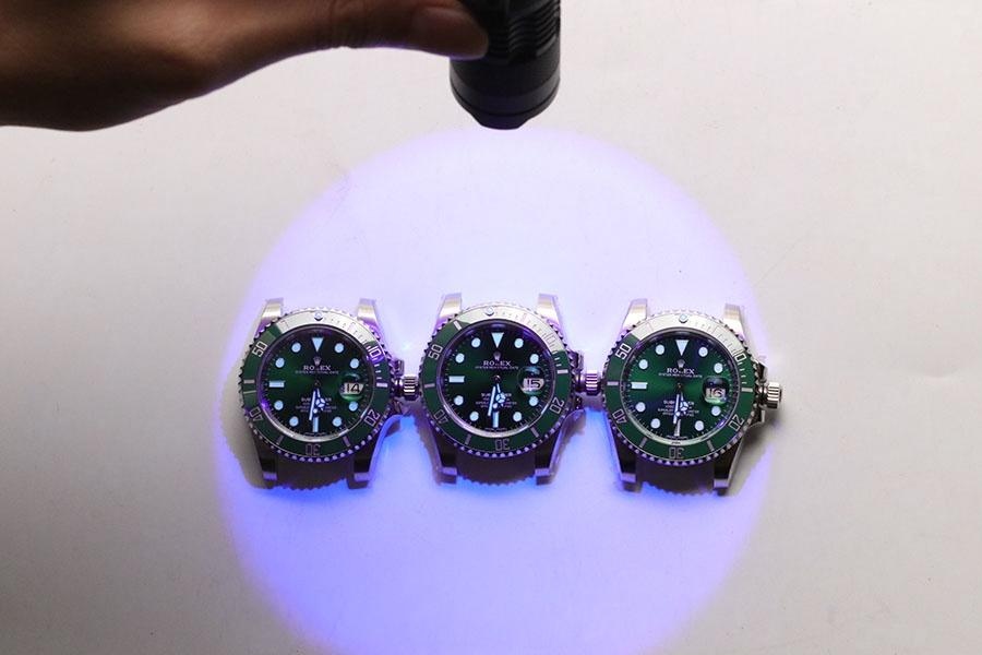 VS Factory Rolex gerçek-replika karşılaştırması: Siyah Submariner lume karşılaştırması ve ayırt etme yöntemleri — 6. fotoğraf