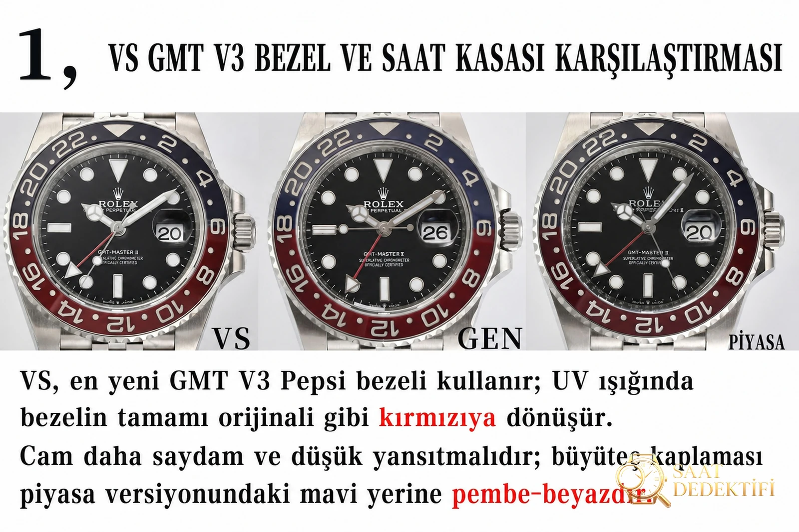 VS Factory Rolex GMT V3 Coke bezel 126710, Dandong 3285 mekanizmayla nasıl olmuş? Almaya değer mi? - Cam Yansıma Önleyici (AR) Kaplama