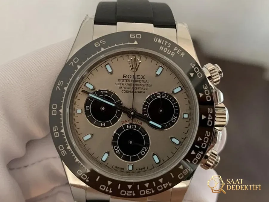 VS Factory Rolex Gri Daytona 4130 Model Replika Saat - VS Daytona - Kasa Profili ve Kurma Kolu İncelemesi
