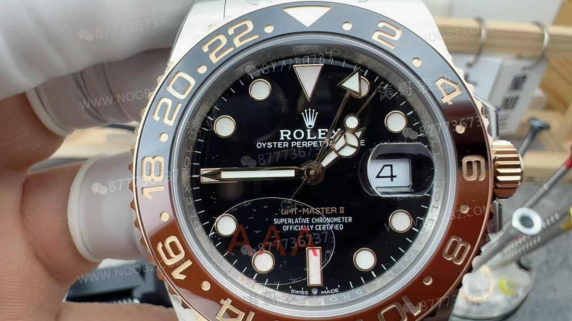 VS Factory Rolex iki renk altın GMT sarsıt bezel/pavurya ağırlık dengeli versiyonun detay işçiliği nasıl? — 3. fotoğraf