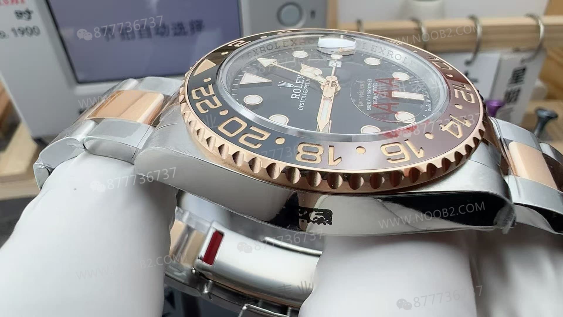 VS Factory Rolex iki renk altın GMT sarsıt bezel/pavurya ağırlık dengeli versiyonun detay işçiliği nasıl? — 5. fotoğraf