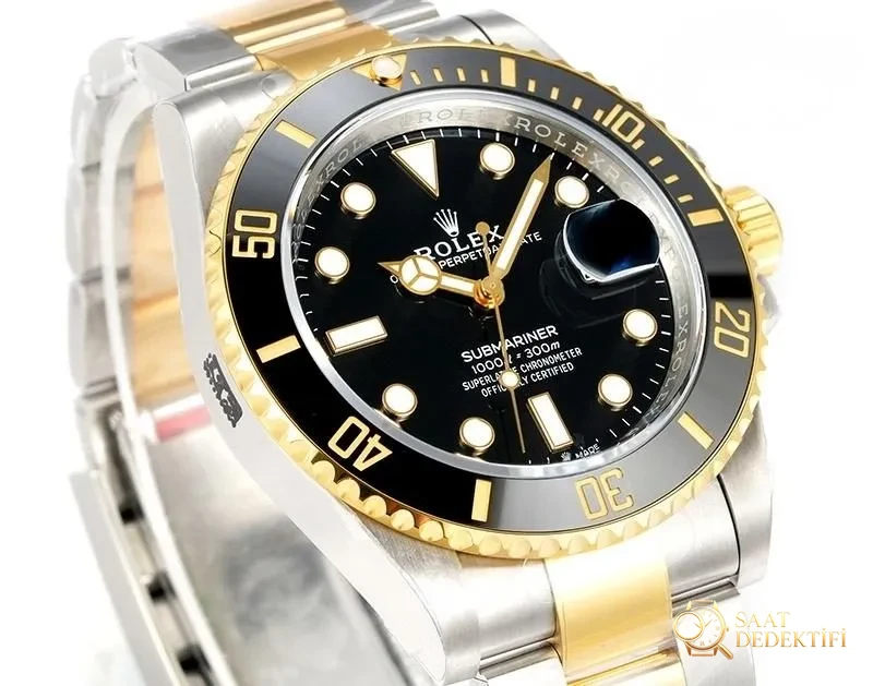 VS Factory Rolex İki Renkli Altın Siyah Su Hayaleti 3235 Replika Saat - VS Saat - Arka Kapak ve Mekanizma Detayı