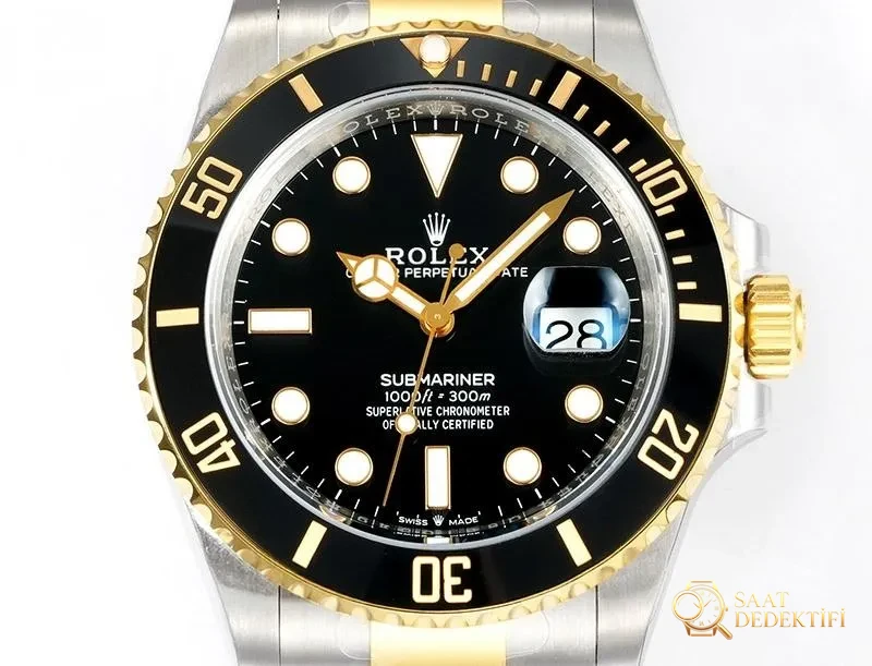 VS Factory Rolex İki Renkli Altın Siyah Su Hayaleti 3235 Replika Saat - VS Saat - Bilezik, Toka ve Klips Mekanizması