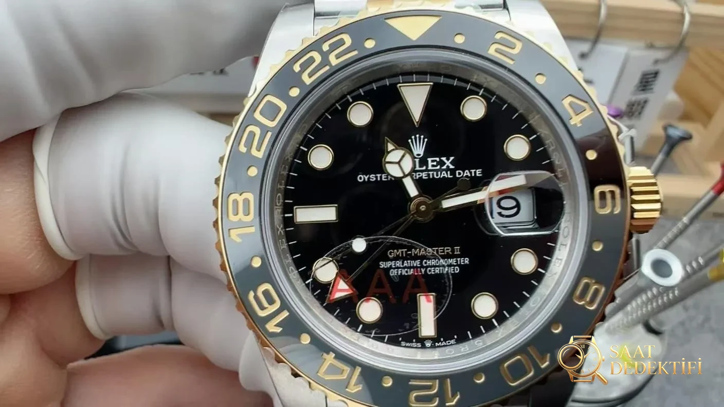 VS Factory Rolex iki tonlu altın, pil kabuğu bezelli, Dandong 3285 mekanizmalı ağırlıklandırılmış versiyon nasıl? - Kasa Profili ve Kurma Kolu İncelemesi