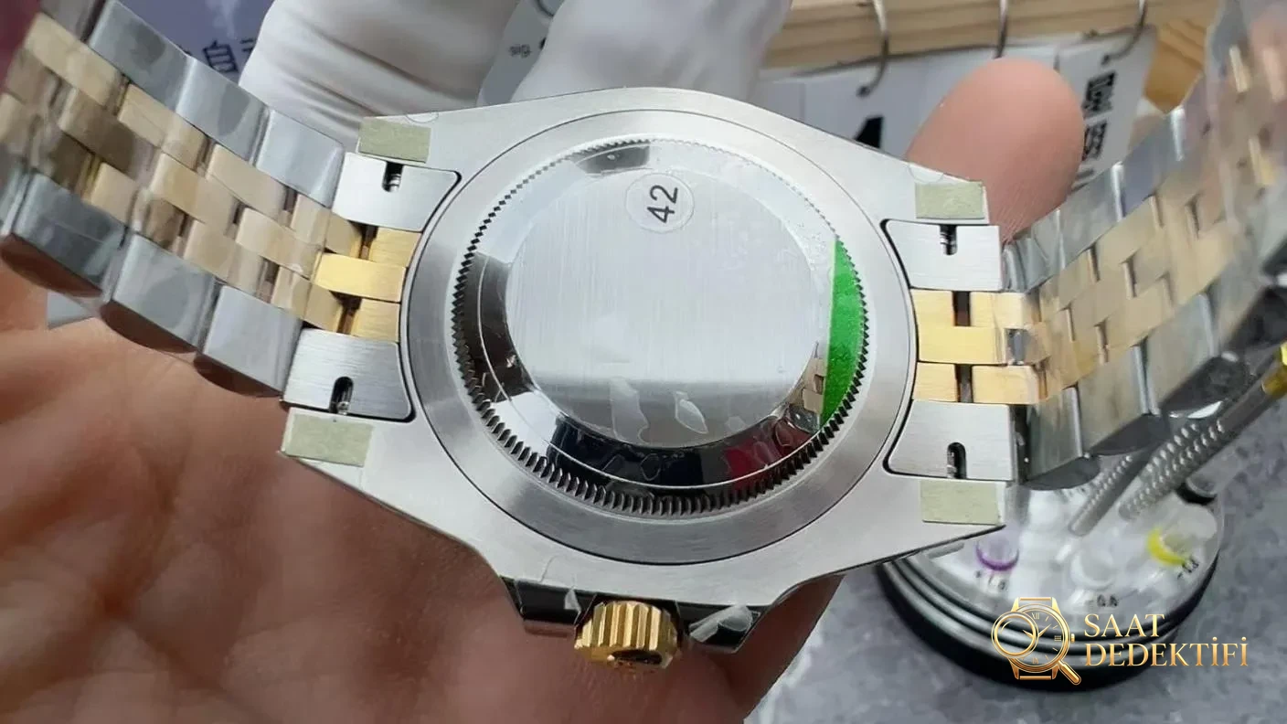 VS Factory Rolex iki tonlu altın, pil kabuğu bezelli, Dandong 3285 mekanizmalı ağırlıklandırılmış versiyon nasıl? - Bilezik, Toka ve Klips Mekanizması